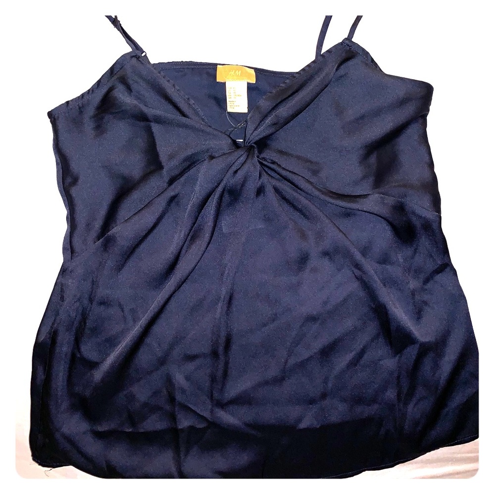 H&M tank top blue 100% polyester new never used